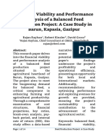 Financial Viability and Performance Analysis of A Balanced Feed Production Project A Case Study in Barun, Kapasia, Gazipur