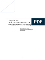 La Notion Du Modèle Et Modélisation en Science Physique