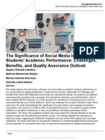 The Significance of Social Media in Shaping Students' Academic Performance: Challenges, Benefits, and Quality Assurance Outlook