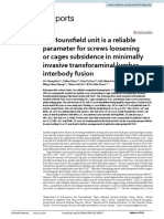 CT Hounsfield Unit Is A Reliable Parameter For Screws Loosening or Cages Subsidence in Minimally Invasive Transforaminal Lumbar Interbody Fusion