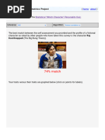 Statistical "Which Character" Personality Quiz Results