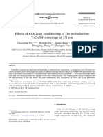 Effects of Co Laser Conditioning of The Antire Ection Y O /sio Coatings at 351 NM