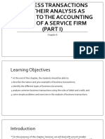 Chapter 8 - Business Transactions and Their Analysis As Applied To The Accounting Cycle of A Service Firm (Part I)