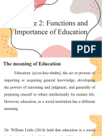 Module 2 Function and Importance of Education