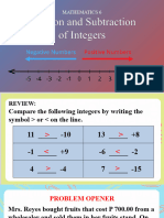 M2 Addition and Subtraction of Integers