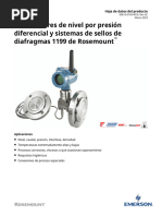 Hoja de Datos Transmisores de Nivel Por Presión Diferencial y Sistemas de Sellos de Diafragmas