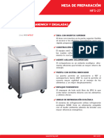 Fihca Tecnica Torrey MFS 27 Mesa Refrigerada Sandwich Ensalada