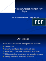 APA Style of Writing