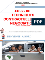 Cours de TECHNIQUES CONTRACTUELLES ET NEGOCIATION MBA 2 ESSEC DOUALA Mai 2021