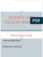 Science and Health Writing