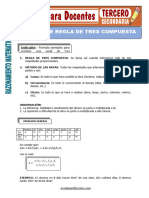 Fichas de Regla de Tres Compuesta para Tercero de Secundaria