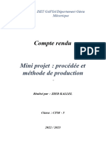 Compte Rendu: Mini Projet: Procédée Et Méthode de Production