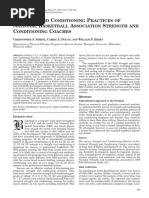 Strength and Conditioning Practices of National Basketball Association Strength and Conditioning Coaches