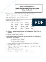 Year 10 Single Variable and Bivariate Data