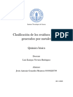 Clasificación de Los Tóxicos Generados Por Metales