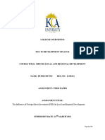 Influence of FDI On Local and Regional Development