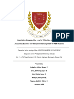 Group 5 Descriptive Quantitative Analysis of The Level of Difficulties in Fundamentals Accounting Business and Management Among ABM Students