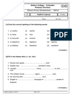 Grade 04 English 3rd Term Test Paper 2014 English Medium - Zahira College