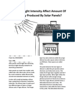 How Does Light Intensity Affect Amount of Electricity Produced by Solar Panels