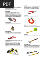 Definition of Materials, Tools and Equipment