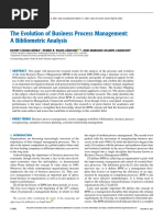 The Evolution of Business Process Management A Bibliometric Analysis