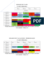 Horario de Clases Cuarto Primaria