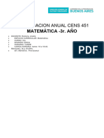 PLANIFICACION ANUAL CENS - Matemática 3ro.