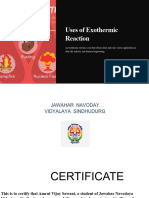 Uses of Exothermic Reaction