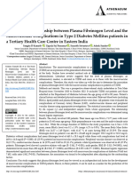 The Study of Relationship Between Plasma Fibrinogen Level and The Macrovascular Complications in Type 2 Diabetes Mellitus Patients in A Tertiary Health Care Centre in Eastern India