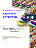 Extinguishment of Obligations Payment or Performance