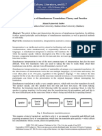 Modern Issues of Simultaneous Translation: Theory and Practice