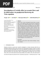 2019-Investigation of Coriolis Effect On Oceanic Flows and Its Bifurcation Via Geophysical Korteweg-de-Vries Equation