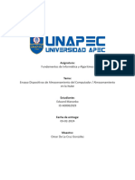 Ensayo Dispositivos de Almacenamiento Del Computador y Almacenamiento en La Nube