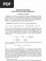 Numerical Solution of Navier Stokes Equations