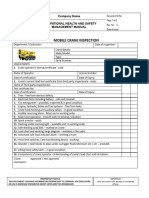 Mobile Crane Inspection Checklist