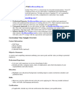 Curriculum Vitae Sample With Objective