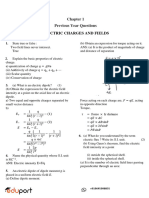 Electric Charges and Fields: Previous Year Questions