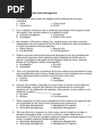 Questionnaire On Crime Scene Management