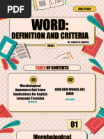 WEEK 1 WORD Definition and Criteria