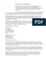 One Page Cover Letter Sample