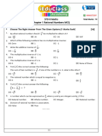 Chapter 1 Rational Numbers MCQ