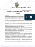 Decreto Departamental N 001-2024 Autorizar Horario Continuo para La Administracion Publica Con La Finalidad Que La Poblacion Partic