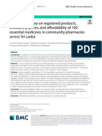 A National Survey On Registered Products, Availability, Prices, and Affordability of 100 Essential Medicines in Community Pharmacies Across Sri Lanka