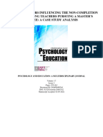 Exploring Factors Influencing The Non-Completion of Theses Among Teachers Pursuing A Master's Degree: A Case Study Analysis