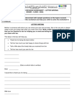 Grade 3 English Letter Writing Revision Worksheet 2023-24