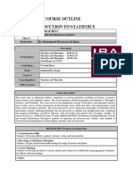 Course Outline MTS 102 - Introduction To Statistics Fall 2023 DR M. Massarrat Ali Khan Revised