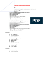 Phrases Used in Mathematical Texts