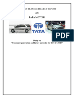 TATA Motors - MBA Summer Training Project Report - Consumer Perception and Analysis of Future..