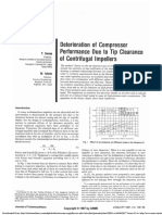 Deterioration of Compressor Performance Due To Tip Clearance of Centrifugal Impellers