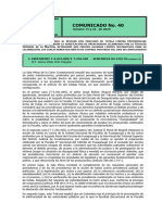 No. 40 Comunicado 15 y 16 de Octubre de 2019 - LIMITES AL PREACUERDO